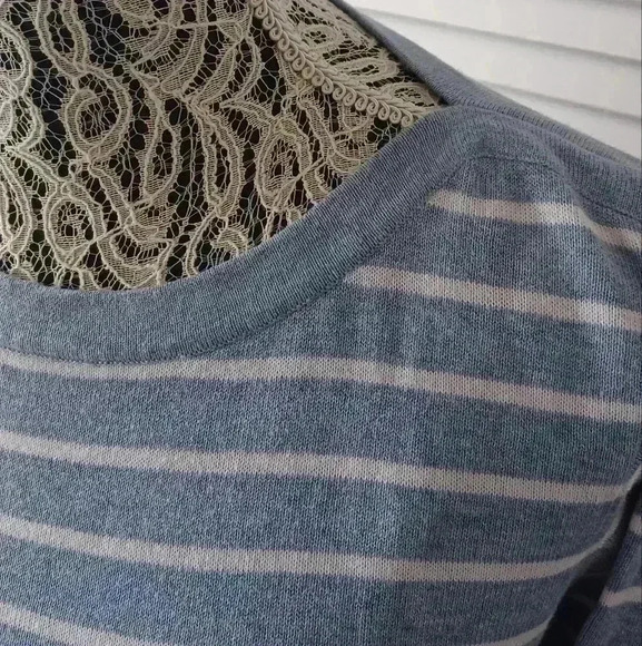 Simons Small Contemporaine Vision Organic Cotton Boatneck Striped Sailor Sweater - Picture 2 of 7